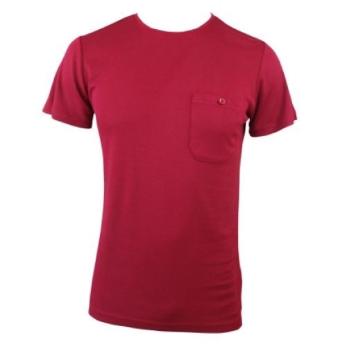 Bamboe Heren T-shirt met borstzak - rood